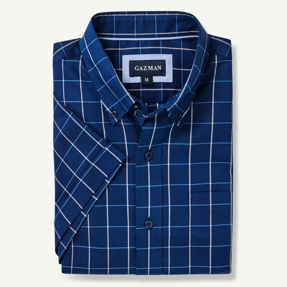 Shirts - Gazman Oxford Check S/S Shirt - Big Man Clothing