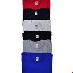 Gildan Plain Cotton Tee - red stripe