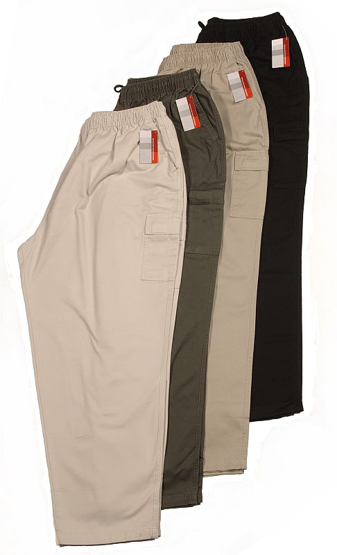 Mens Work Trousers Combat Multi Pockets Cargo Elasticated Stretch Waist  Pants US  eBay